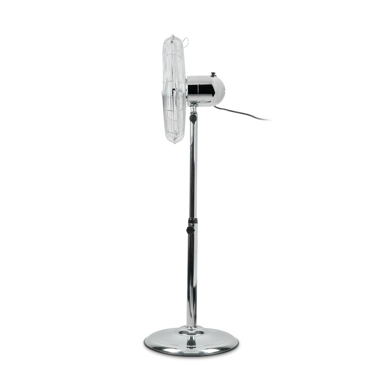 electriQ 16 Inch Oscillating Pedestal Fan - Chrome