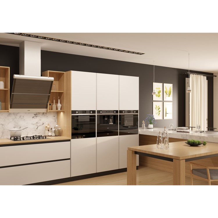 GRADE A2 - Smeg SF4140VCN Linea Multifunction Compact Electric Single Oven - Black