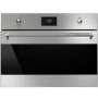 GRADE A2 - Smeg SF4309MX 45cm Height Classic Dark Glass Compact 40L Microwave with Grill Stainless Steel