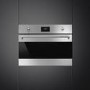 GRADE A2 - Smeg SF4309MX 45cm Height Classic Dark Glass Compact 40L Microwave with Grill Stainless Steel