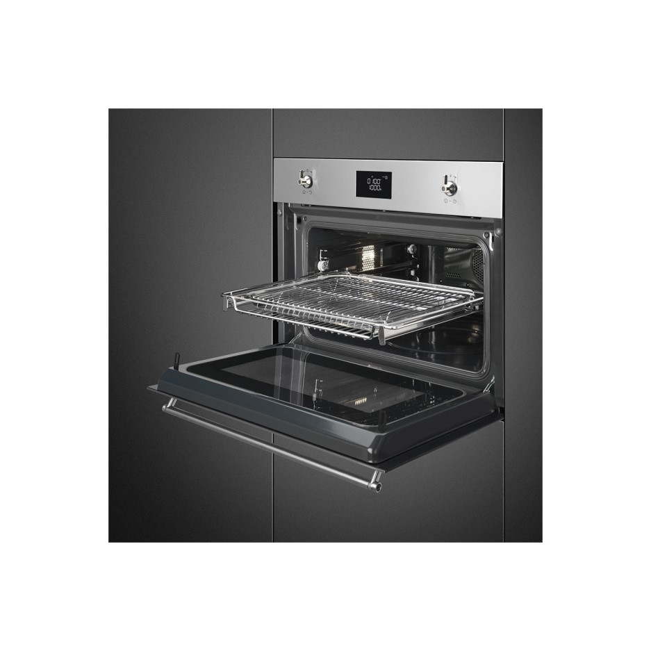 Smeg SF4390MCX Classic Compact Integrated Combination Microwave Oven