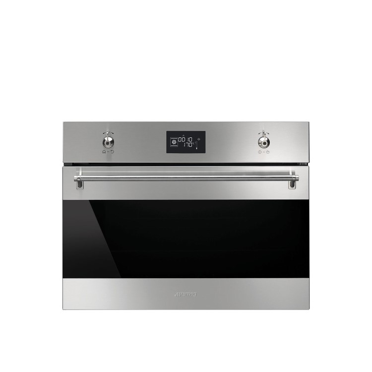 Smeg SF4390VCX Classic Compact Combination Steam Oven Stainless Steel And Dark Glass
