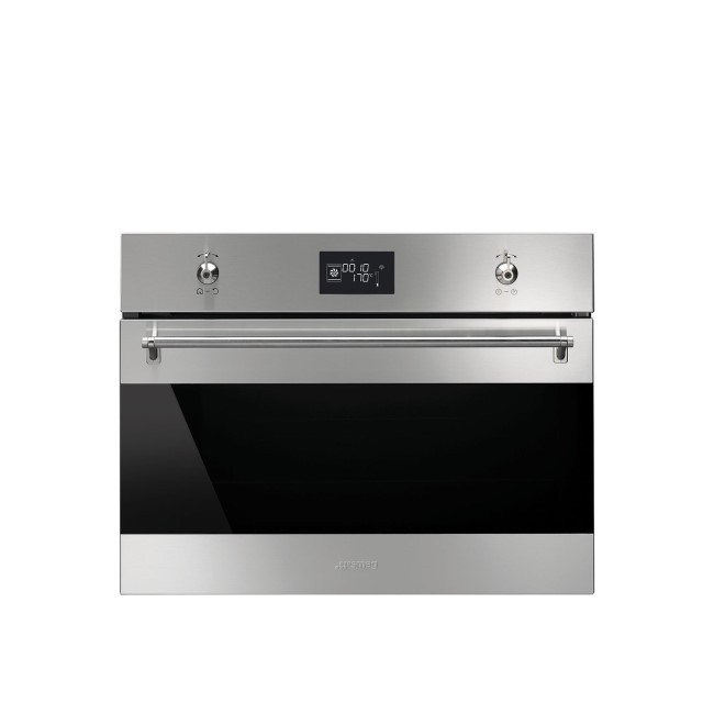 GRADE A1 - Smeg SF4390VCX Classic Compact Combination Steam Oven Stainless Steel And Dark Glass