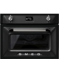 Smeg SF4920MCN Victoria 45cm Height Compact Combination Multifunction Microwave Oven Black