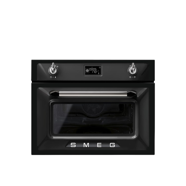 Smeg SF4920MCN Victoria 45cm Height Compact Combination Multifunction Microwave Oven Black