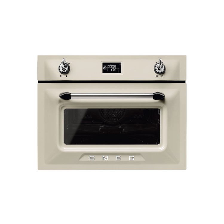 Smeg SF4920MCP1 Victoria 45cm Height Compact Combination Multifunction Microwave Oven - Cream