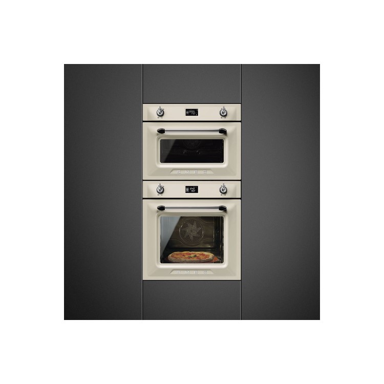 Smeg SF4920MCP1 Victoria 45cm Height Compact Combination Multifunction Microwave Oven - Cream