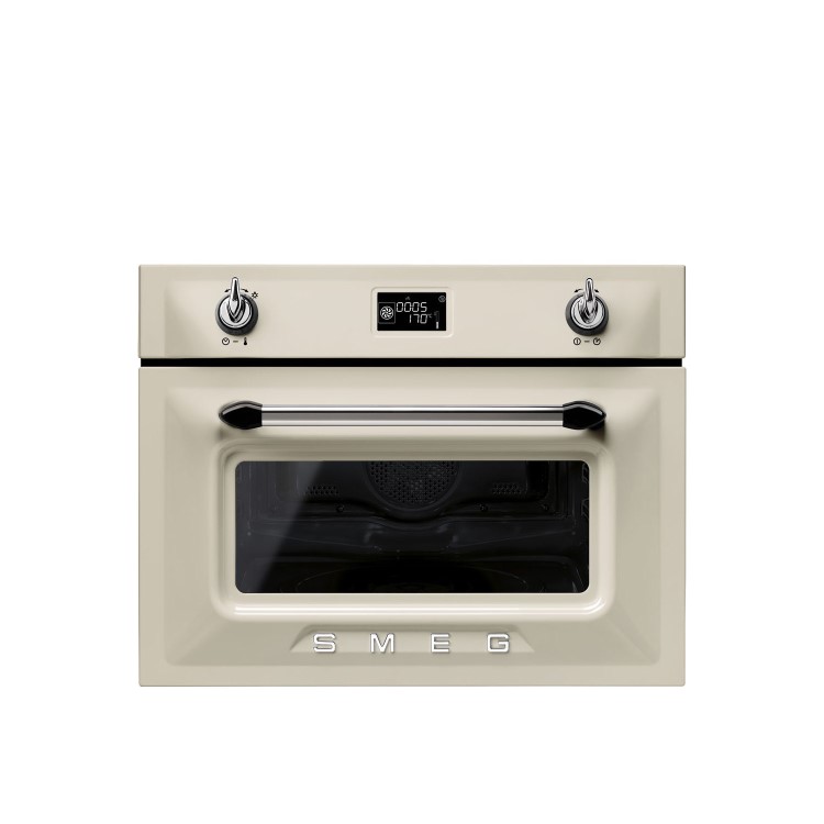 GRADE A2 - Smeg SF4920MCP Victoria 45cm Height Compact Combination Multifunction Microwave Oven Cream