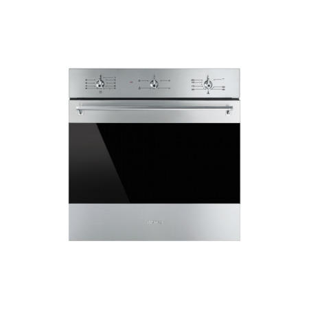 GRADE A3 - Smeg SF6341GVX Classic Gas Fan Oven With Electric Grill Stainless Steel With Dark Glass
