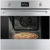 Smeg SF6390XPZE 60cm Classic Stainless Steel And Eclipse Glass Multifunction Single Oven With Pizza A-Plus With Soft Close Door