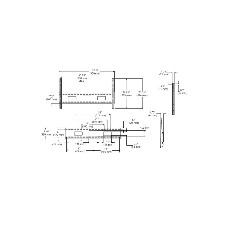 Peerless SF670P Flat Wall Mount TV Bracket - Up to 90 Inch
