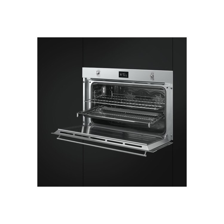 Refurbished Smeg Classic SF9390X1 90cm Multifunction Single Built In Electric Oven Stainless Steel