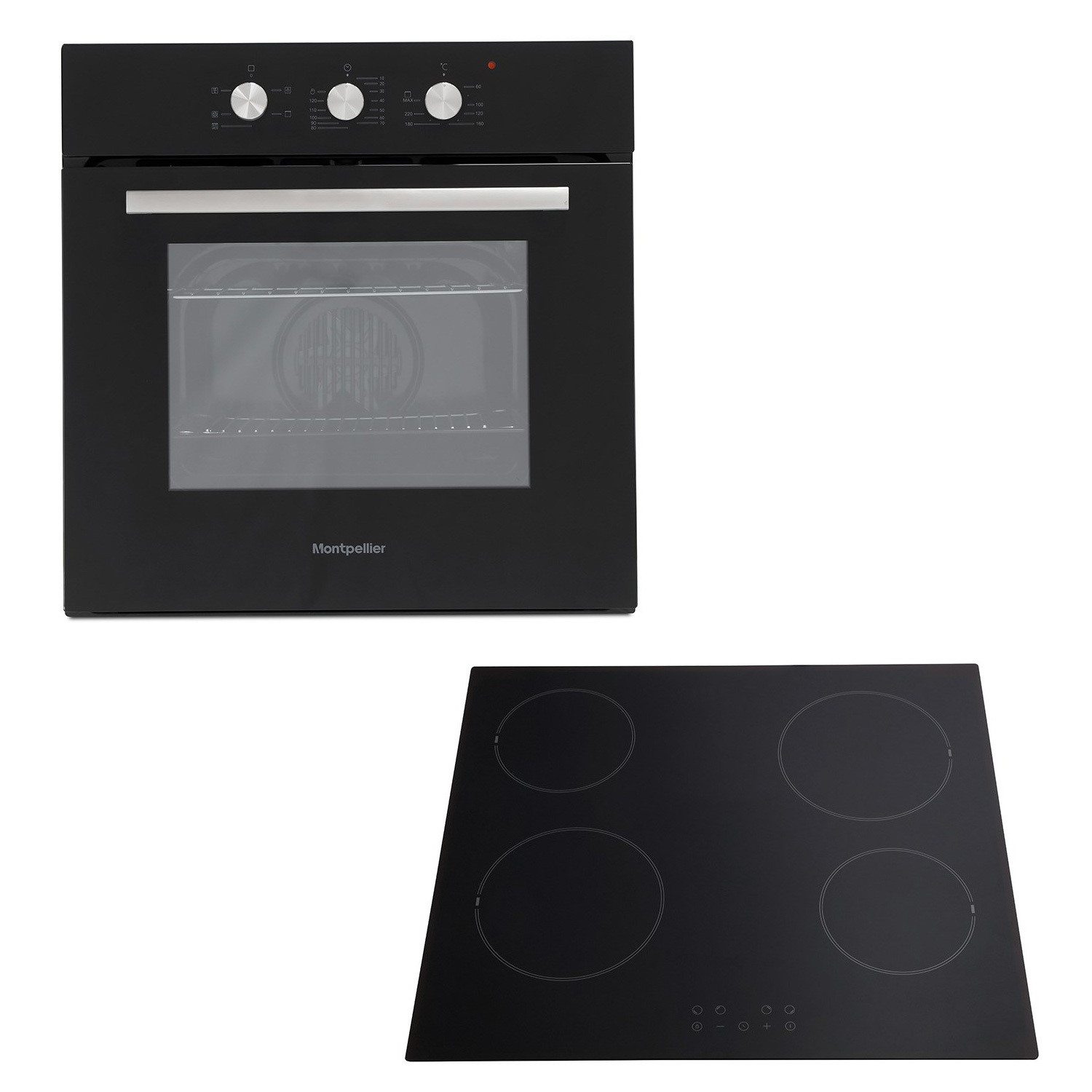 Montpellier SFCP10 57L Built In Electric Single Oven And Ceramic Hob