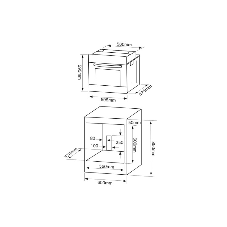 Montpellier SFO68MFB 65L Touch Control Six Function Single Oven With Telescopic Runners And  Programmable Timer - Black