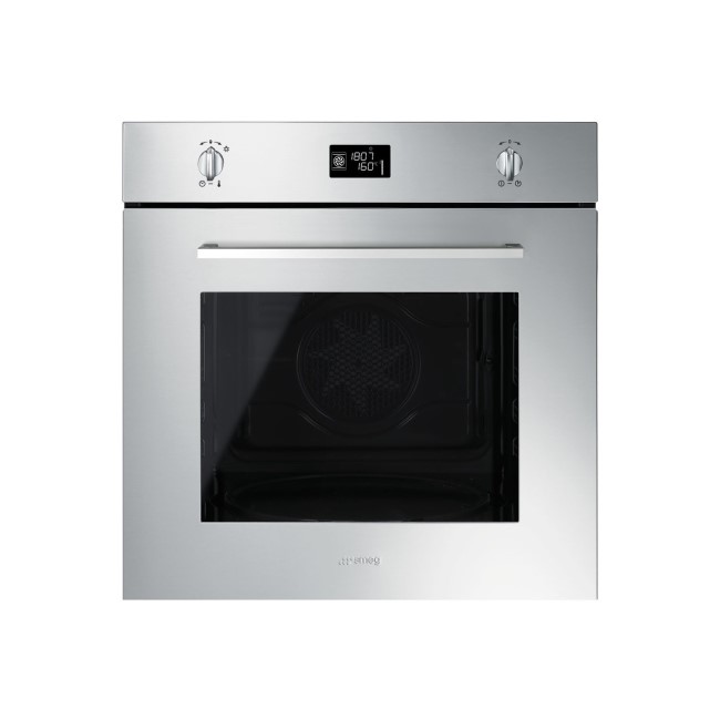 GRADE A2 - Smeg SFP496XE 60cm Cucina Stainless Steel Pyrolitic Multifunction Single Oven with Soft Close Door