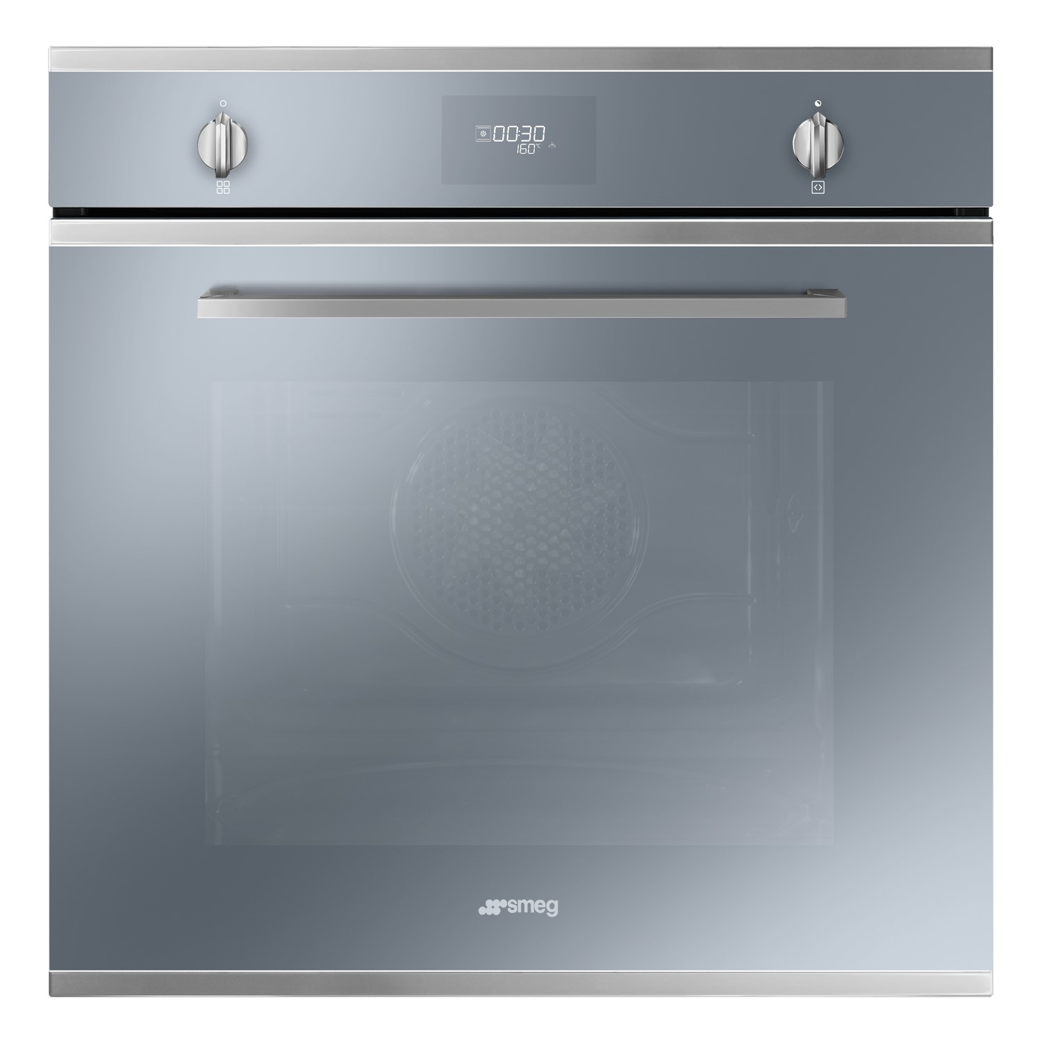 Smeg Cucina Pyrolytic Self Cleaning Multifuction Single Oven - Silver Glass