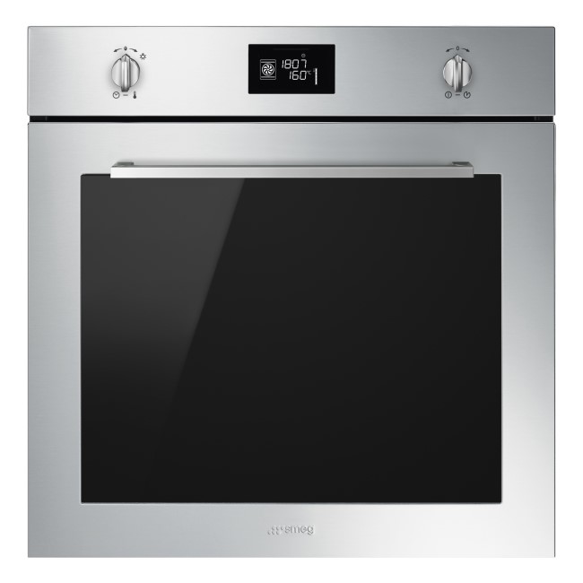 Smeg SFP6402TVX Cucina 60cm Multifuction Single Oven With Pyrolytic Cleaning - Stainless Steel