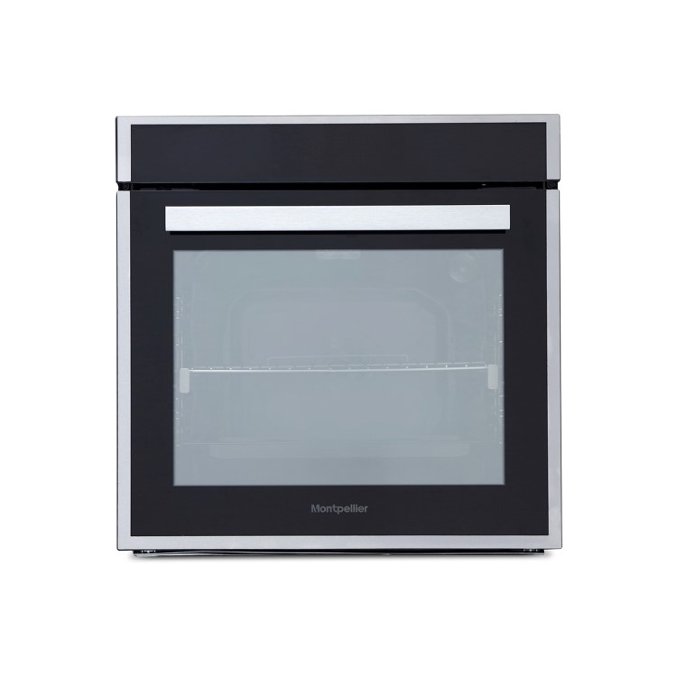 Montpellier SFPO77MBX 75L Touch Control Nine Function Single Pyrolytic Oven With Telescopic Runners And Programmable Timer - Stainless Steel