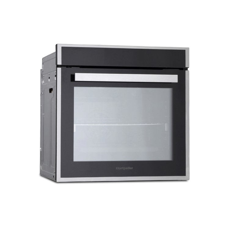 Montpellier SFPO77MBX 75L Touch Control Nine Function Single Pyrolytic Oven With Telescopic Runners And Programmable Timer - Stainless Steel