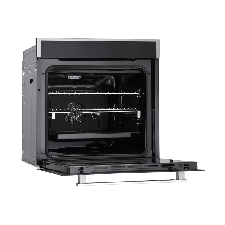 Montpellier SFPO77MBX 75L Touch Control Nine Function Single Pyrolytic Oven With Telescopic Runners And Programmable Timer - Stainless Steel
