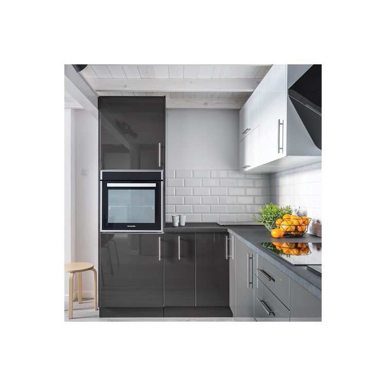 Montpellier SFPO77MBX 75L Touch Control Nine Function Single Pyrolytic Oven With Telescopic Runners And Programmable Timer - Stainless Steel