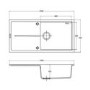 Single Bowl Inset Stone Granite Kitchen Sink 1000mm - Essence