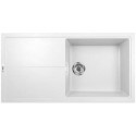 SHARD100WH Single Bowl Inset White Granite Kitchen Sink with Reversible Drainer - Essence