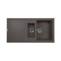 Single Bowl Inset Grey Granite Kitchen Sink with Reversible Drainer - Essence Single Bowl Inset Grey Granite Kitchen Sink with Reversible Drainer - Essence