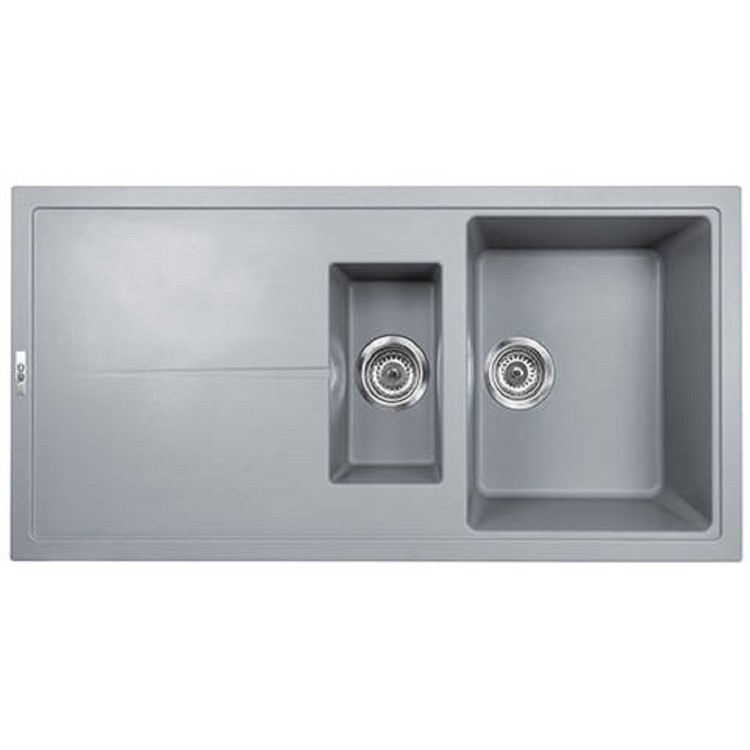 1.5 Bowl Inset Grey Granite Kitchen Sink with Reversible Drainer - Essence