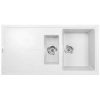 1.5 Bowl Inset White Granite Kitchen Sink with Reversible Drainer - Essence 1.5 Bowl Inset White Granite Kitchen Sink with Reversible Drainer - Essence