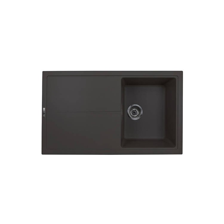 ALMOST PERFECT - Single Bowl Inset Black Granite Kitchen Sink 860mm - Essence