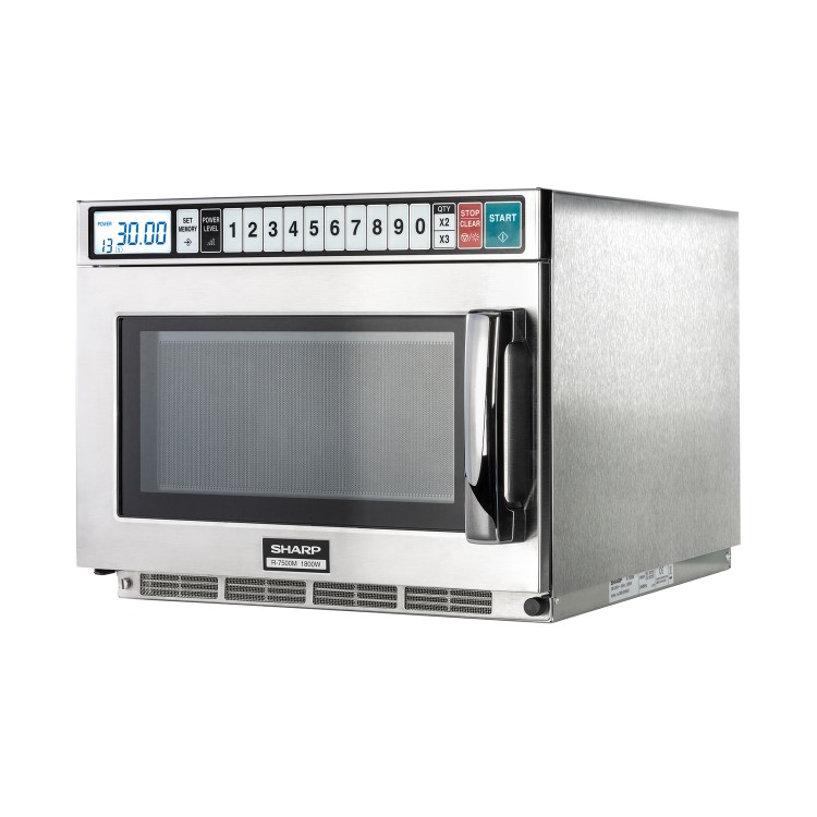 Sharp R7500M Extra Heavy Duty Commercial Inverter Microwave 1800w. 30 Memory Programs. 3 Years Full Onsite warranty