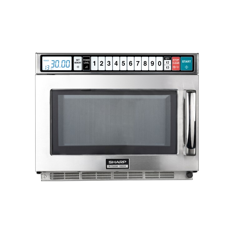 Sharp R7500M Extra Heavy Duty Commercial Inverter Microwave 1800w. 30 Memory Programs. 3 Years Full Onsite warranty