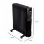 electriQ 2.5kw Black Smart WiFi Alexa Oil Filled Radiator 11 Fin  24 hour and Weekly Timer with Thermostat and Remote 