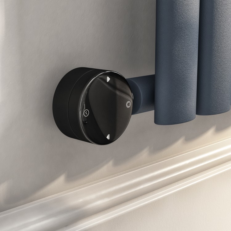 GRADE A1 - Black electriQ 800W Thermostatic Wi-Fi Heating Element for Electric Radiators Dual-fuel or Towel rail - Plug-In and Hardwired Options