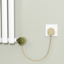 Brushed Brass electriQ 400W Smart Wi-Fi Thermostatic Heating Element for Electric & Dual-Fuel Radiators and Towel Rails – Plug-In or Hardwired