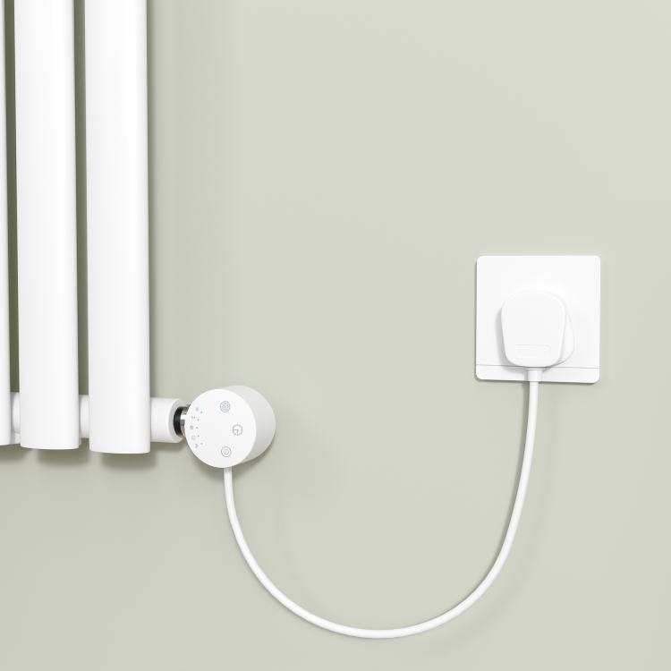 White electriQ 400W Smart Wi-Fi Thermostatic Heating Element for Electric & Dual-Fuel Radiators and Towel Rails – Plug-In or Hardwired