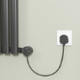 Black electriQ 600W Smart Wi-Fi Thermostatic Heating Element for Electric & Dual-Fuel Radiators and Towel Rails – Plug-In or Hardwired