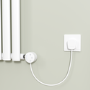 White electriQ 600W Smart Wi-Fi Thermostatic Heating Element for Electric & Dual-Fuel Radiators and Towel Rails – Plug-In or Hardwired