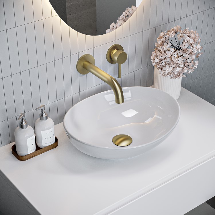 Oval Countertop Basin 410mm - Shell