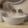 Matt Beige Oval Countertop Basin 410mm - Shell
