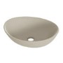 Matt Beige Oval Countertop Basin 410mm - Shell