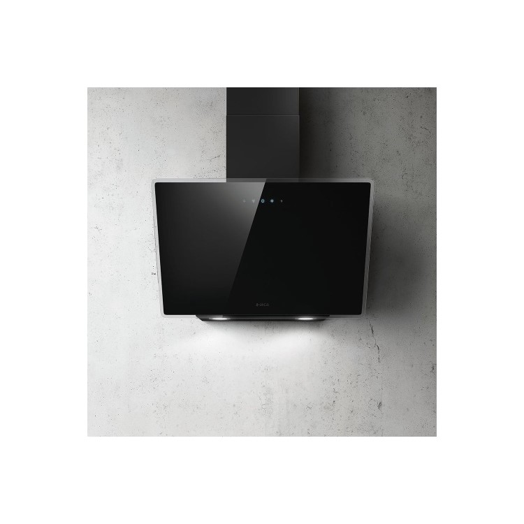 GRADE A3 - Elica SHIRE-60-BLK 60cm Angled Cooker Hood - Black Glass