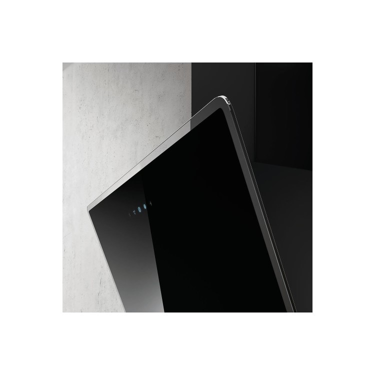 GRADE A3 - Elica SHIRE-60-BLK 60cm Angled Cooker Hood - Black Glass
