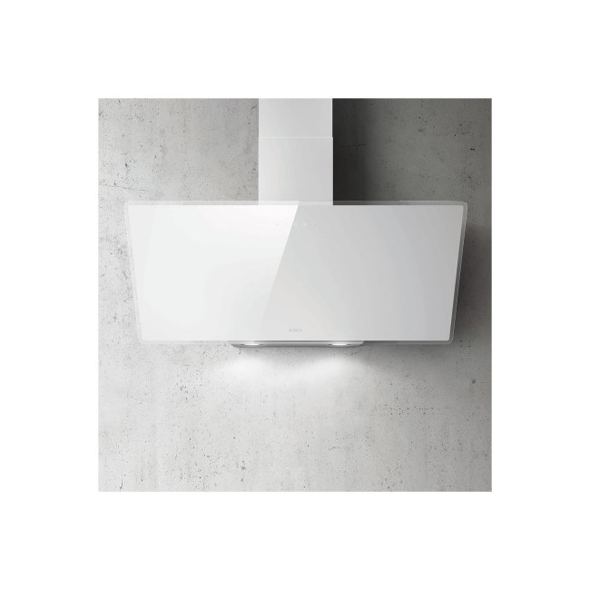Elica SHIRE-90-WH 90cm Angled Cooker Hood - White Glass