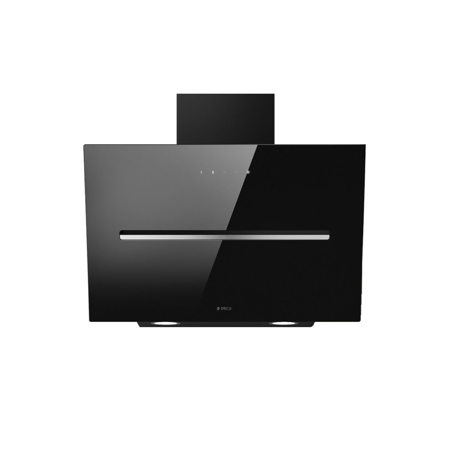 Elica SHY-BLK-60 Shy 60cm Angled Cooker Hood - Black Glass