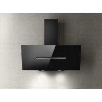 Elica Shy 90cm Angled Cooker Hood - Black Glass