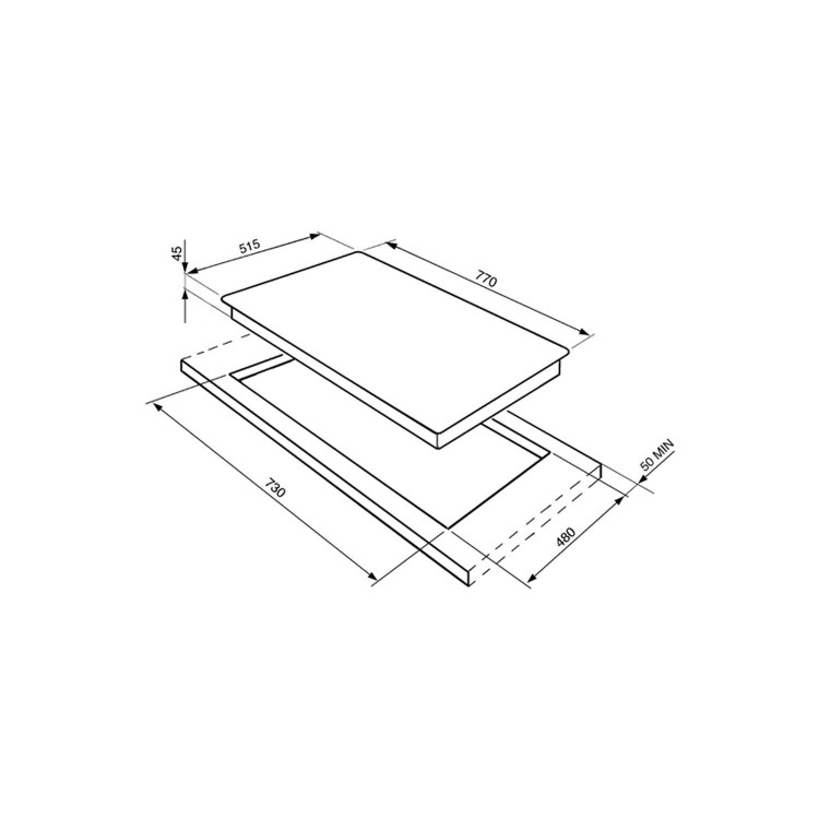 Smeg 77cm 4 Zone Induction Hob with Bevelled Edge