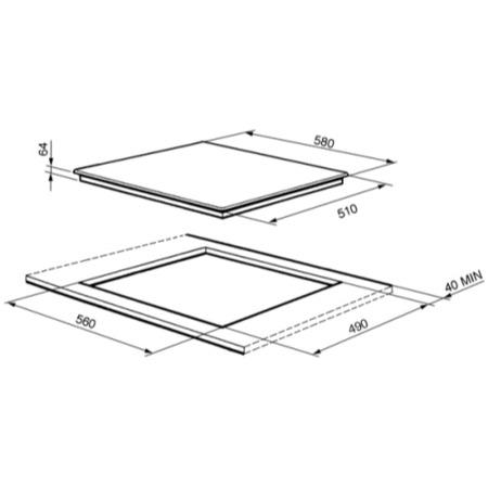 Smeg SI4641CB 60cm 4 Zone Angled Edge Glass Induction Hob with Touch Controls