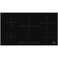 GRADE A1 - Smeg SI5952B 90cm 5 Zone Angled Edge Glass Induction Hob with Touch Controls